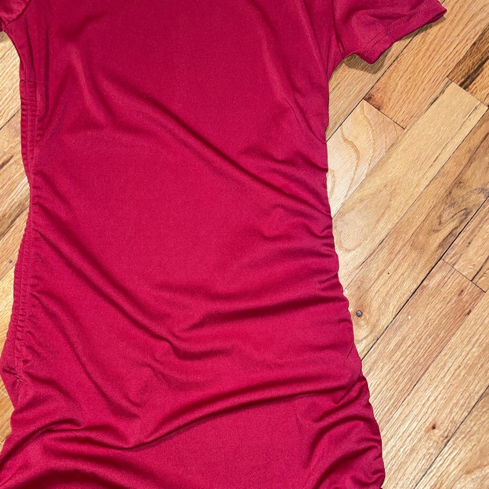 Wine Red Drawstring Dress - Picture 5 of 6